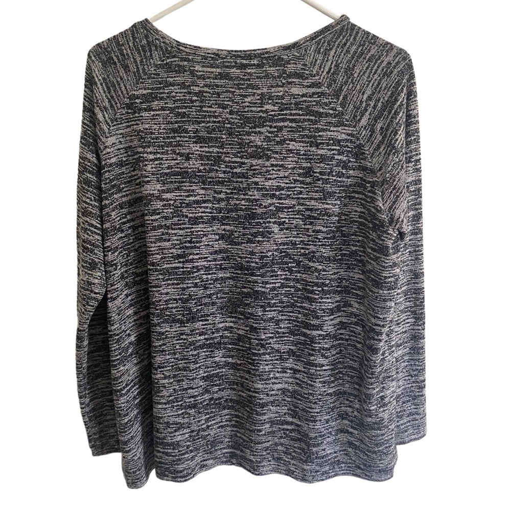 Club Monaco Grey Spacedye Split Sides Long Sleeve Knit Top Size Small - Picture 3 of 4